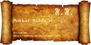 Makkai Milán névjegykártya