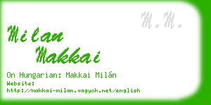 milan makkai business card